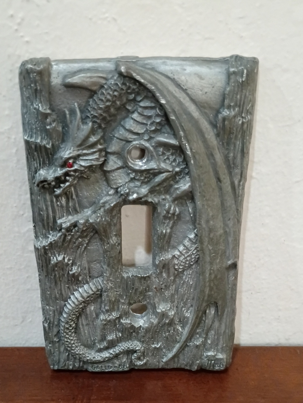 Gallo Dragon Pewter Light Switch Plate - Vintage 1988!